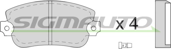 SIGMAUTO SPA073 - Kit de plaquettes de frein, frein à disque cwaw.fr