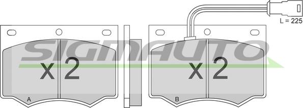 SIGMAUTO SPA193 - Kit de plaquettes de frein, frein à disque cwaw.fr