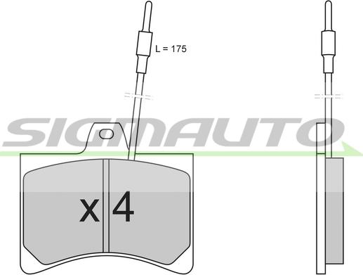 SIGMAUTO SPA148 - Kit de plaquettes de frein, frein à disque cwaw.fr