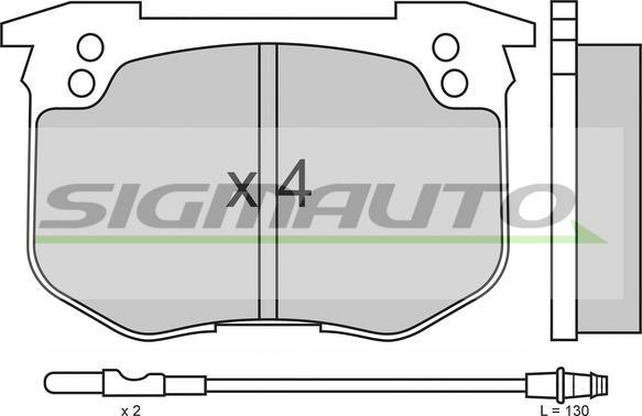 SIGMAUTO SPA159 - Kit de plaquettes de frein, frein à disque cwaw.fr