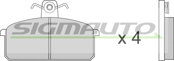 SIGMAUTO SPA151 - Kit de plaquettes de frein, frein à disque cwaw.fr