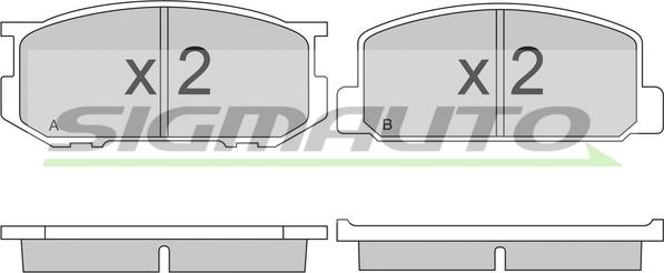 SIGMAUTO SPA165 - Kit de plaquettes de frein, frein à disque cwaw.fr