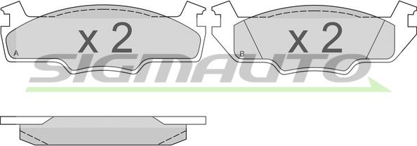 SIGMAUTO SPA166 - Kit de plaquettes de frein, frein à disque cwaw.fr