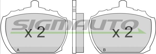 SIGMAUTO SPA102 - Kit de plaquettes de frein, frein à disque cwaw.fr