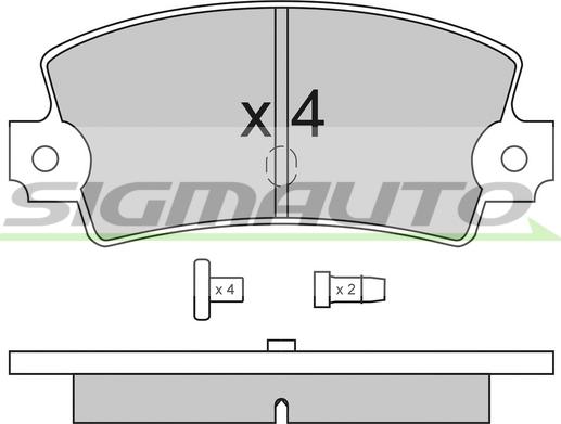 SIGMAUTO SPA114 - Kit de plaquettes de frein, frein à disque cwaw.fr