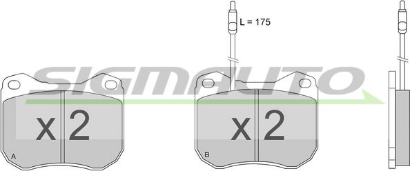 SIGMAUTO SPA118 - Kit de plaquettes de frein, frein à disque cwaw.fr