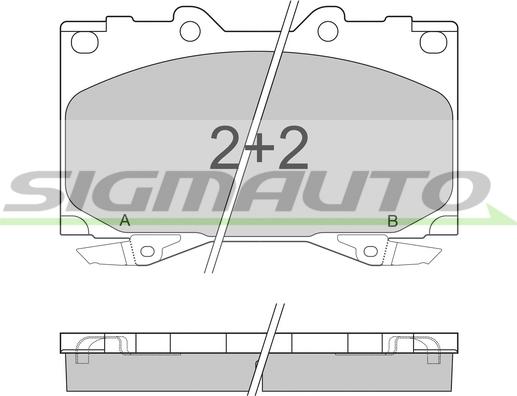 SIGMAUTO SPA898 - Kit de plaquettes de frein, frein à disque cwaw.fr