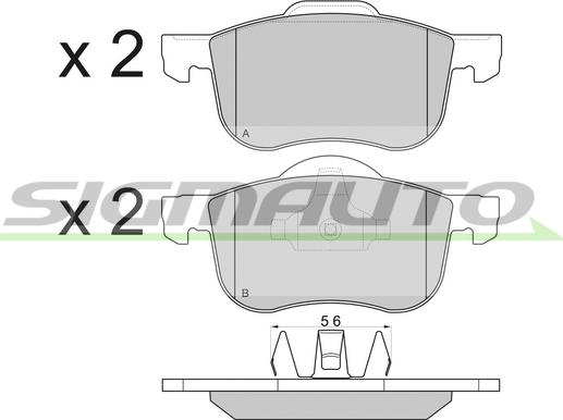 SIGMAUTO SPA842 - Kit de plaquettes de frein, frein à disque cwaw.fr