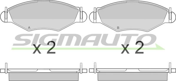 SIGMAUTO SPA847 - Kit de plaquettes de frein, frein à disque cwaw.fr