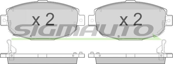 SIGMAUTO SPA856 - Kit de plaquettes de frein, frein à disque cwaw.fr