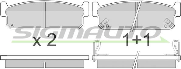 SIGMAUTO SPA860 - Kit de plaquettes de frein, frein à disque cwaw.fr