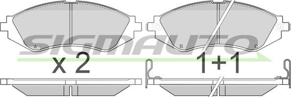 SIGMAUTO SPA803 - Kit de plaquettes de frein, frein à disque cwaw.fr