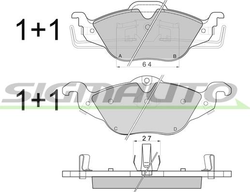 SIGMAUTO SPA810 - Kit de plaquettes de frein, frein à disque cwaw.fr