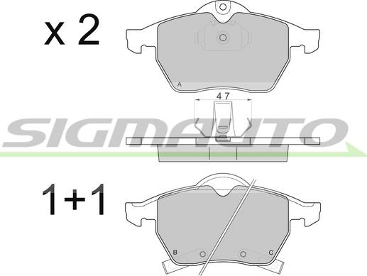 SIGMAUTO SPA813 - Kit de plaquettes de frein, frein à disque cwaw.fr