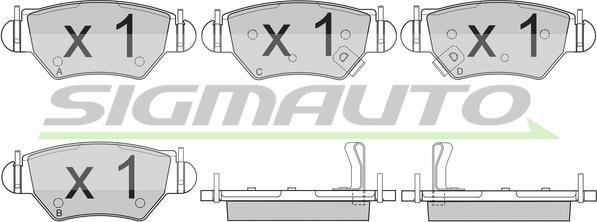 SIGMAUTO SPA812 - Kit de plaquettes de frein, frein à disque cwaw.fr