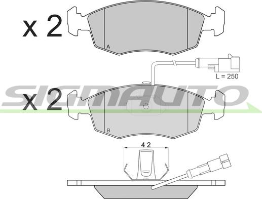 SIGMAUTO SPA817 - Kit de plaquettes de frein, frein à disque cwaw.fr