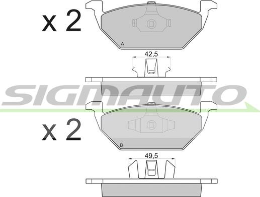 SIGMAUTO SPA835 - Kit de plaquettes de frein, frein à disque cwaw.fr