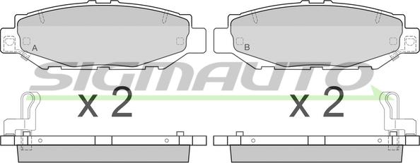 SIGMAUTO SPA831 - Kit de plaquettes de frein, frein à disque cwaw.fr