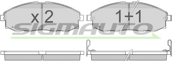 SIGMAUTO SPA828 - Kit de plaquettes de frein, frein à disque cwaw.fr