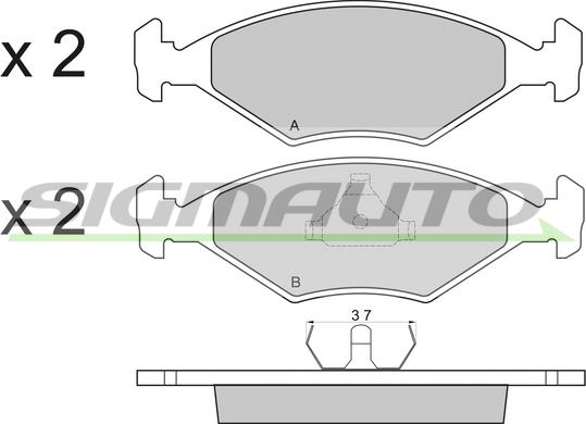 SIGMAUTO SPA822 - Kit de plaquettes de frein, frein à disque cwaw.fr