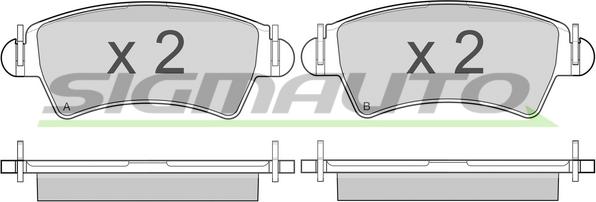 SIGMAUTO SPA879 - Kit de plaquettes de frein, frein à disque cwaw.fr
