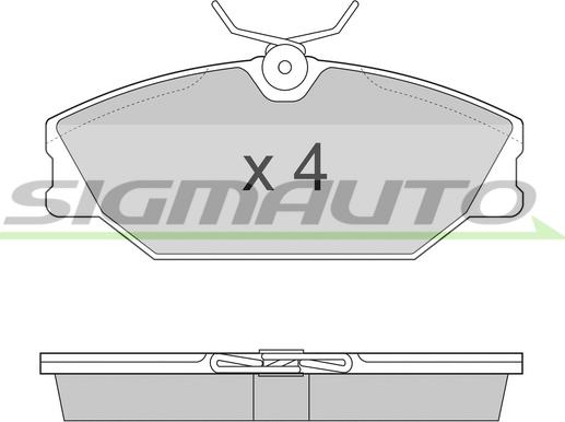 SIGMAUTO SPA874 - Kit de plaquettes de frein, frein à disque cwaw.fr