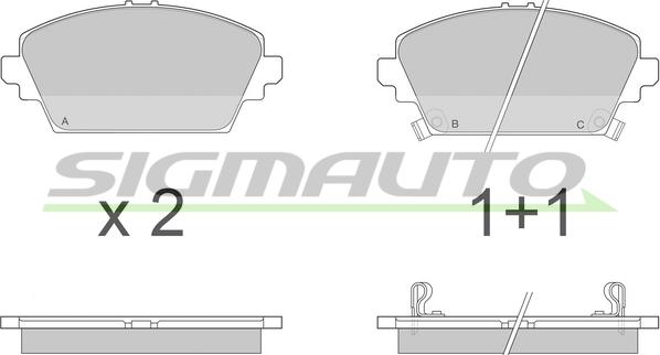 SIGMAUTO SPA870 - Kit de plaquettes de frein, frein à disque cwaw.fr