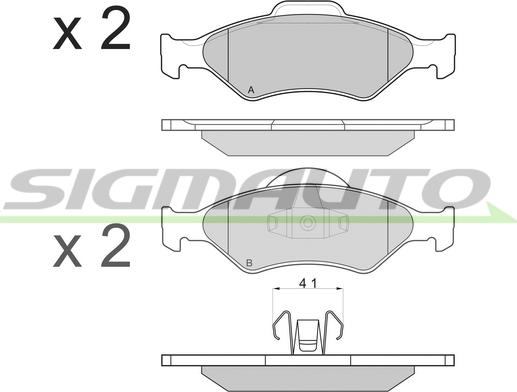 SIGMAUTO SPA873 - Kit de plaquettes de frein, frein à disque cwaw.fr