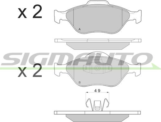 SIGMAUTO SPA872 - Kit de plaquettes de frein, frein à disque cwaw.fr