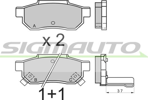 SIGMAUTO SPA396 - Kit de plaquettes de frein, frein à disque cwaw.fr