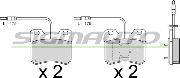 SIGMAUTO SPA344 - Kit de plaquettes de frein, frein à disque cwaw.fr