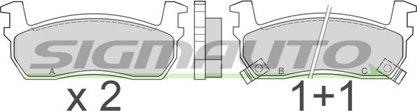 SIGMAUTO SPA348 - Kit de plaquettes de frein, frein à disque cwaw.fr