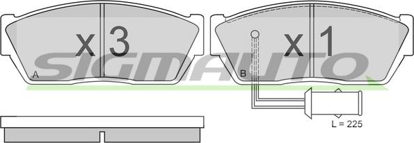 SIGMAUTO SPA355 - Kit de plaquettes de frein, frein à disque cwaw.fr