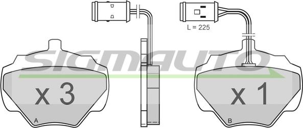 SIGMAUTO SPA361 - Kit de plaquettes de frein, frein à disque cwaw.fr