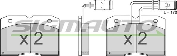 SIGMAUTO SPA363 - Kit de plaquettes de frein, frein à disque cwaw.fr