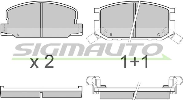 SIGMAUTO SPA308 - Kit de plaquettes de frein, frein à disque cwaw.fr