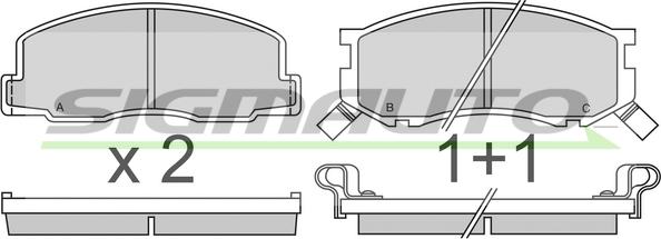 SIGMAUTO SPA307 - Kit de plaquettes de frein, frein à disque cwaw.fr