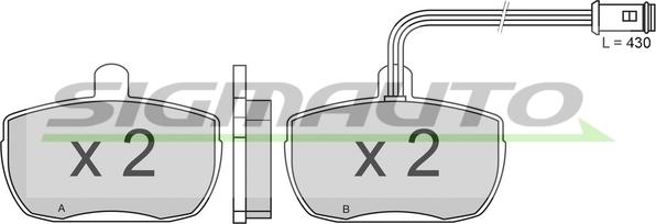 SIGMAUTO SPA315-1 - Kit de plaquettes de frein, frein à disque cwaw.fr