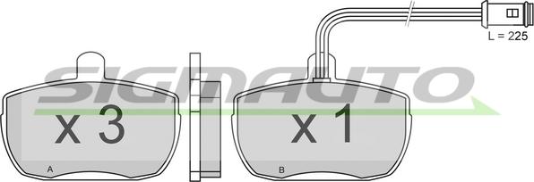 SIGMAUTO SPA315 - Kit de plaquettes de frein, frein à disque cwaw.fr