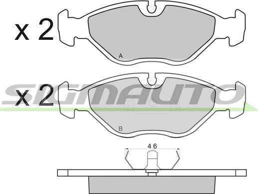 SIGMAUTO SPA380 - Kit de plaquettes de frein, frein à disque cwaw.fr