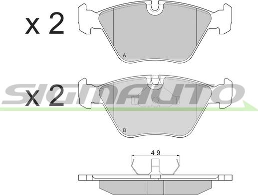 SIGMAUTO SPA381 - Kit de plaquettes de frein, frein à disque cwaw.fr