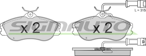 SIGMAUTO SPA382 - Kit de plaquettes de frein, frein à disque cwaw.fr