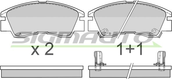 SIGMAUTO SPA387 - Kit de plaquettes de frein, frein à disque cwaw.fr