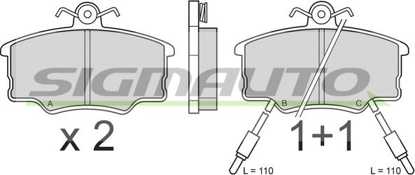 SIGMAUTO SPA339 - Kit de plaquettes de frein, frein à disque cwaw.fr