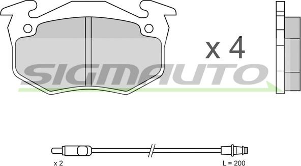 SIGMAUTO SPA334 - Kit de plaquettes de frein, frein à disque cwaw.fr