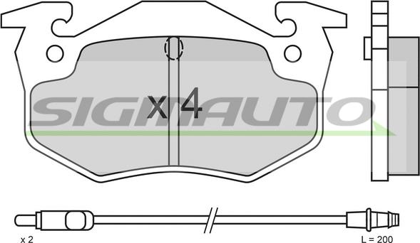 SIGMAUTO SPA338 - Kit de plaquettes de frein, frein à disque cwaw.fr