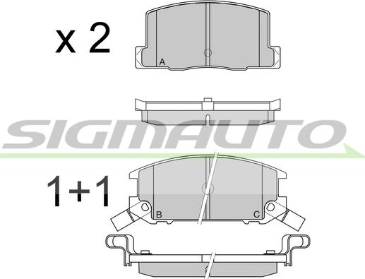 SIGMAUTO SPA325 - Kit de plaquettes de frein, frein à disque cwaw.fr