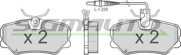 SIGMAUTO SPA379 - Kit de plaquettes de frein, frein à disque cwaw.fr