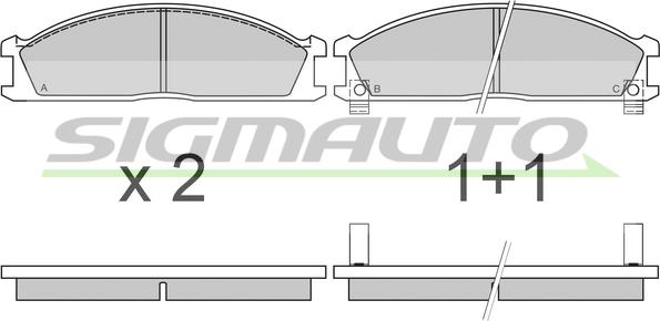 SIGMAUTO SPA370 - Kit de plaquettes de frein, frein à disque cwaw.fr