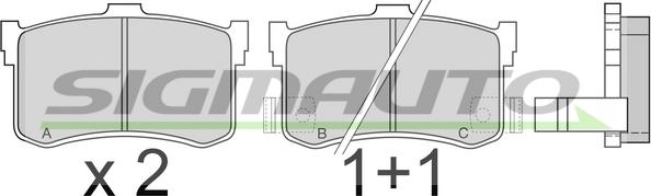 SIGMAUTO SPA372 - Kit de plaquettes de frein, frein à disque cwaw.fr